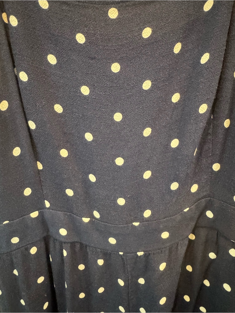 LOFT Navy and White Polka Dot Wide Keg Cropped Jumper Nautical Vacation - Picture 3 of 9